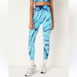 PINK Active Victoria’s Secret Multi Blue Tie Dye High Waist Full Length Tights